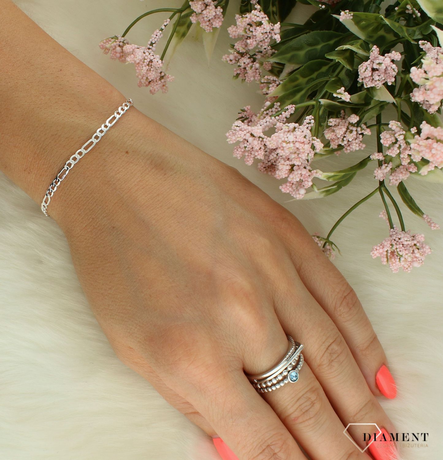 Bransoletka srebrna 925 splot figaro 3 mm DIA-BRA-2091-80-925 3mm (2).jpg